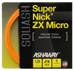 Ashaway SuperNick ZX Micro 18 1.15mm Squash Set -Racquet Gear ashaway supernick zx micro 18 1 15mm squash set orange 99889 36435.1698771628