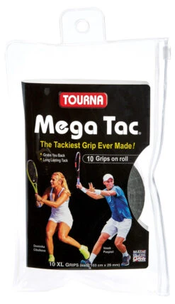 Tourna Mega Tac XL Overgrip 10 Pack -Racquet Gear tourna mega tac xl overgrip 10 pack black 65387 62315.1698772007